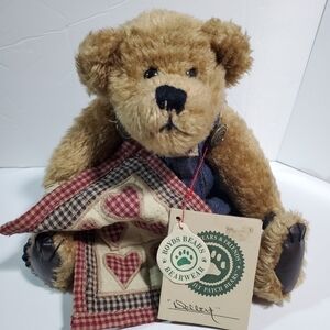 Vtg Boyd's Bears Delbert Quilt patch Bear 10" tags attached